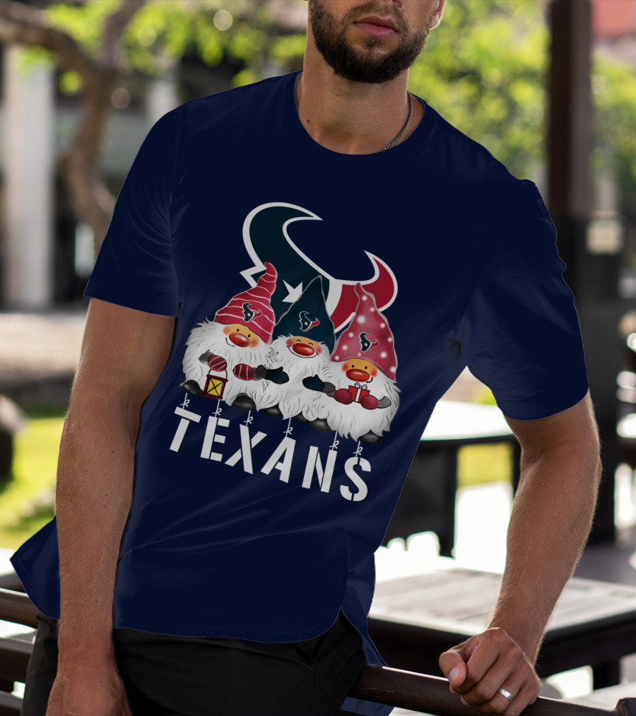 Texans Christmas Gnomes Houston Happy Holidays T-Shirt