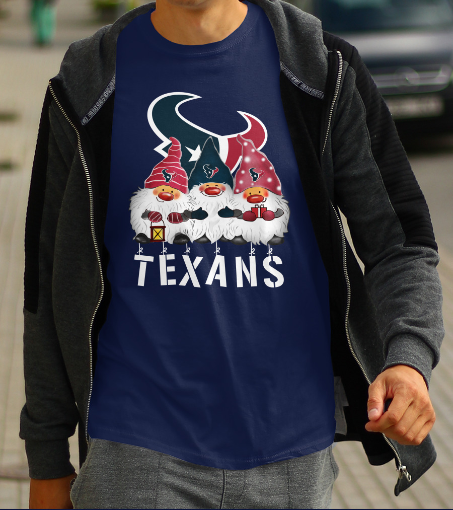 Texans Christmas Gnomes Houston Happy Holidays T-Shirt