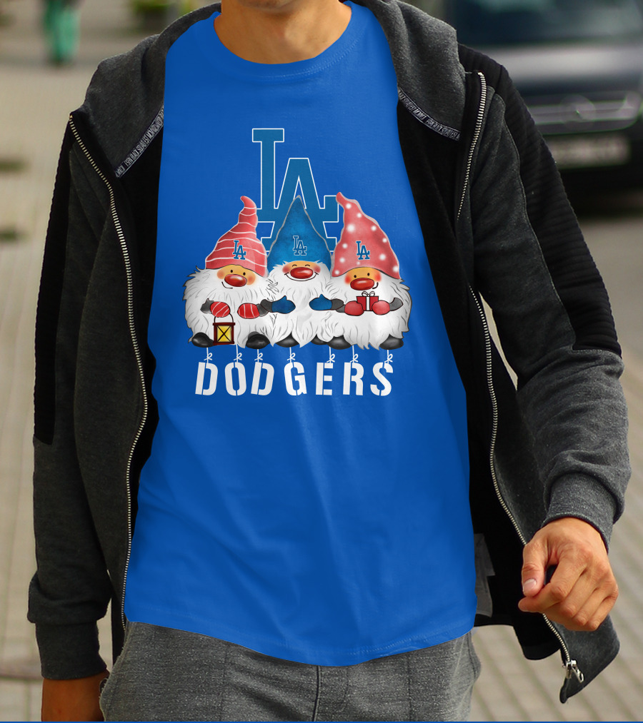 Los Angeles Dodgers Merry Christmas Happy Holidays Gnomes T-Shirt