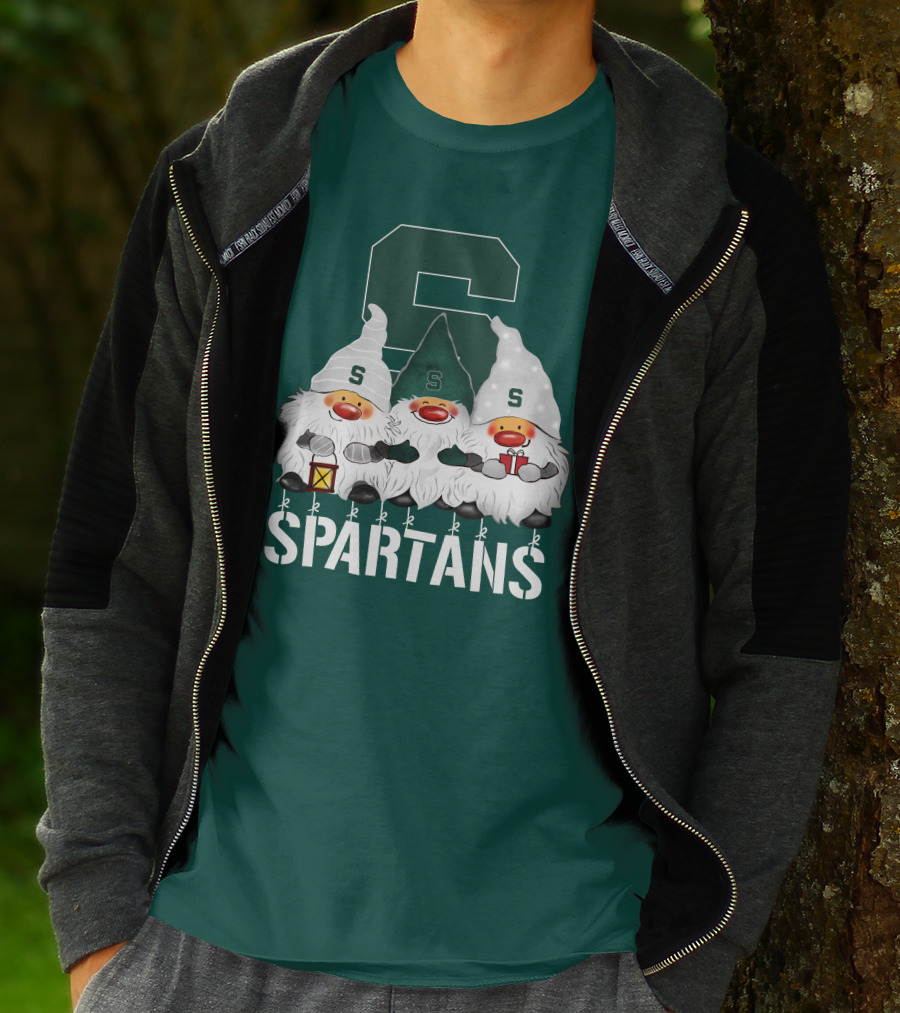 Michigan State Spartans Christmas Gnomes Holiday Celebrations T-Shirt