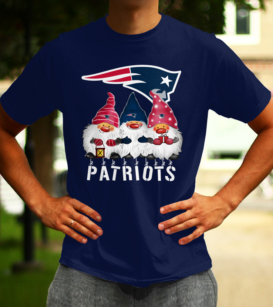 New England Patriots Merry Christmas Happy Holidays Gnomes NFL T-Shirt