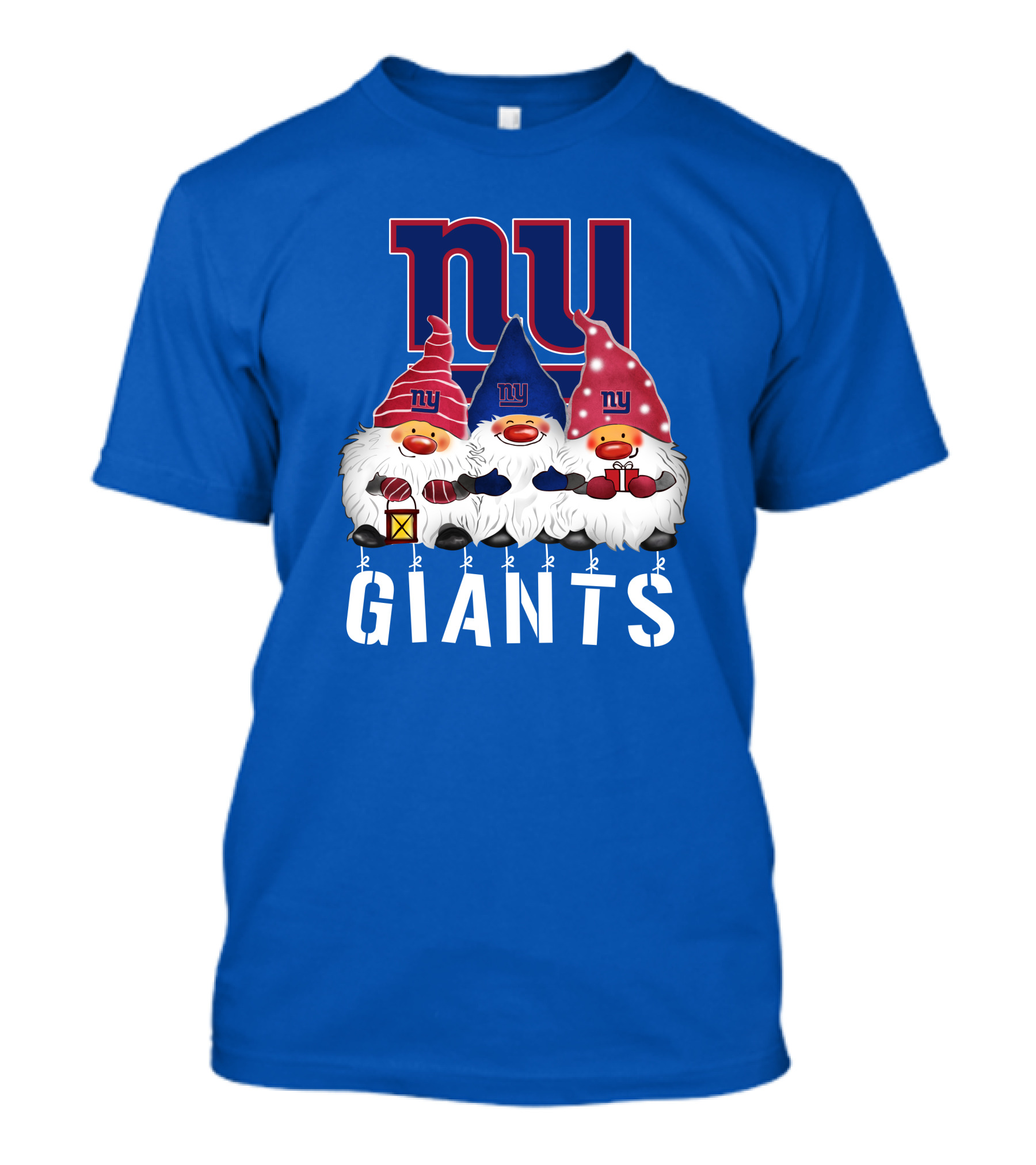 New York Giants Merry Christmas Happy Holidays Gnomes T-Shirt