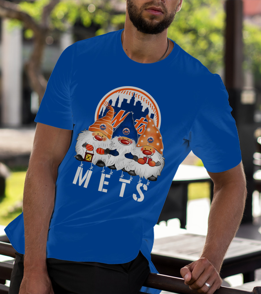 New York Mets Merry Christmas Happy Holidays Gnomes T-Shirt