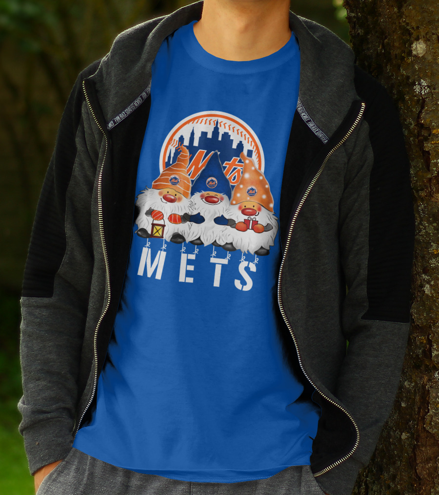 New York Mets Merry Christmas Happy Holidays Gnomes T-Shirt