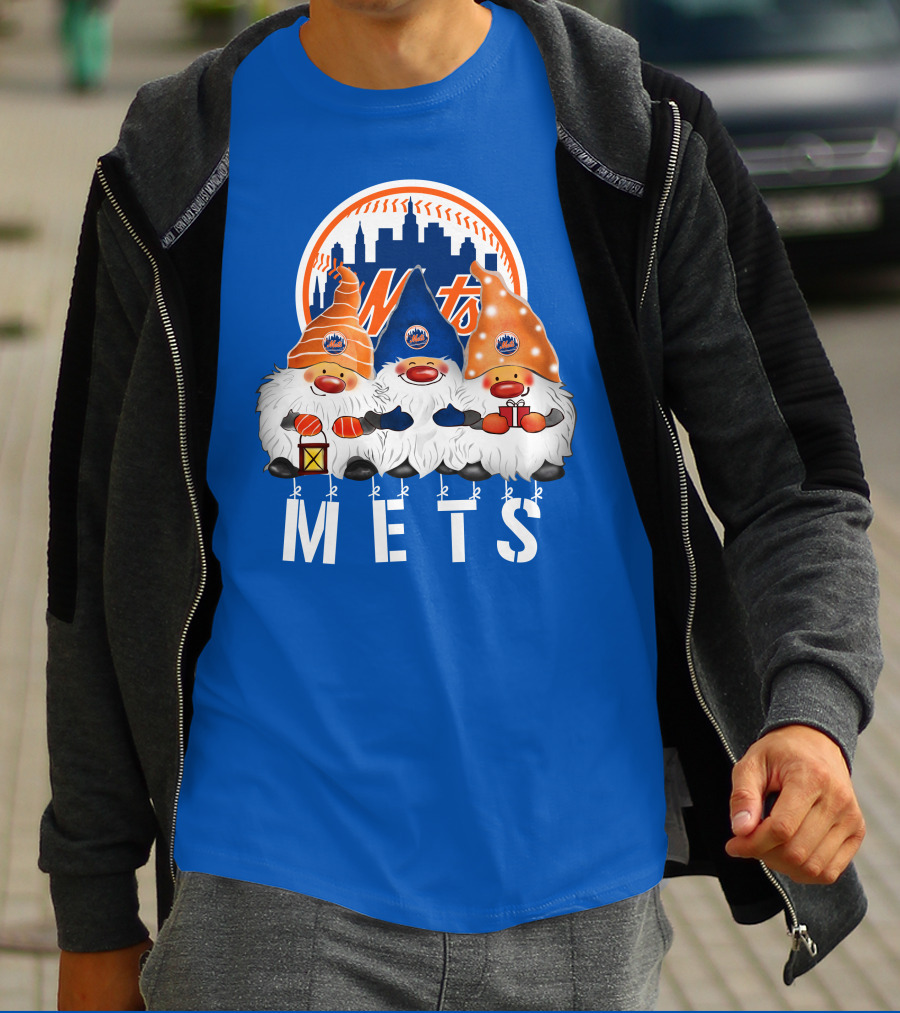 New York Mets Merry Christmas Happy Holidays Gnomes T-Shirt