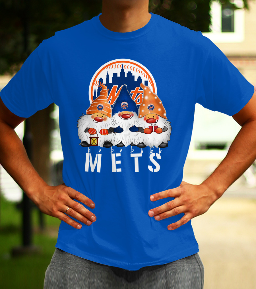 New York Mets Merry Christmas Happy Holidays Gnomes T-Shirt