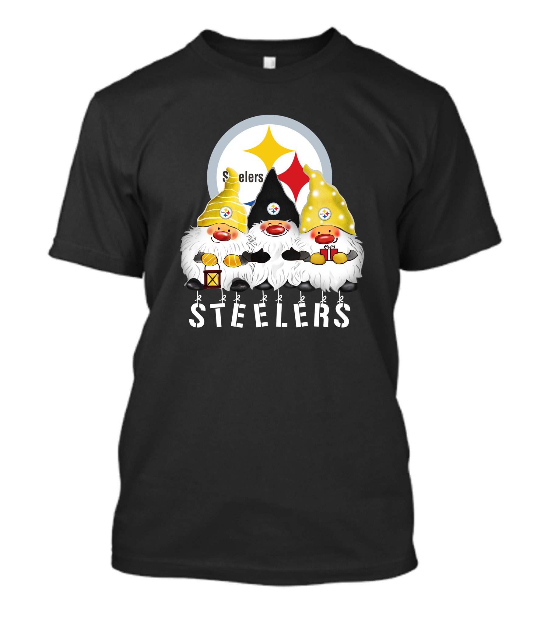 Steelers Merry Christmas Happy Holidays Gnomes T-Shirt