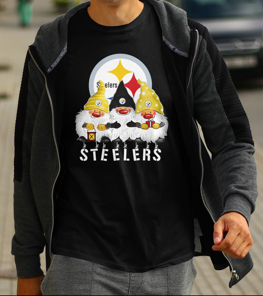 Steelers Merry Christmas Happy Holidays Gnomes T-Shirt