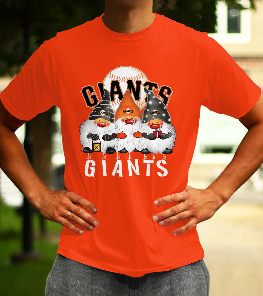 San Francisco Giants Merry Christmas Happy Holidays Giants Gnomes Baseball T-Shirt