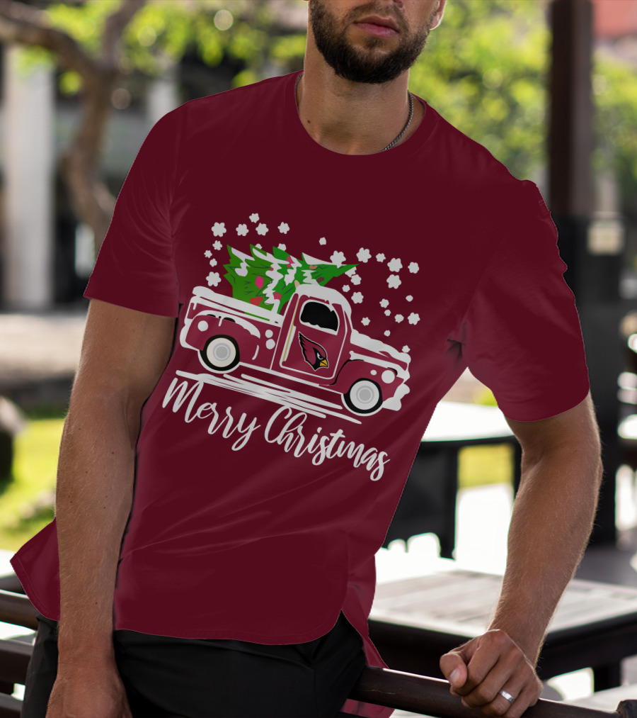 Arizona Cardinals Vintage Truck Merry Christmas T-Shirt