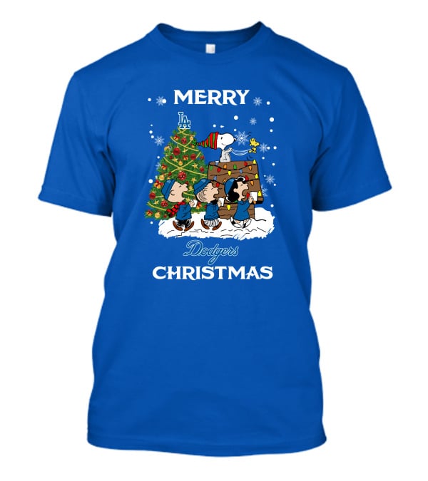 Merry Dodgers Christmas Peanuts Los Angeles Tree T-Shirt