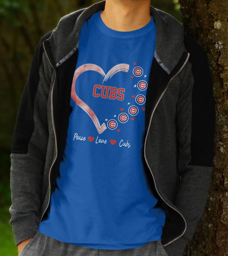 Peace Love Heart Cubs Chicago Cubs T-Shirt