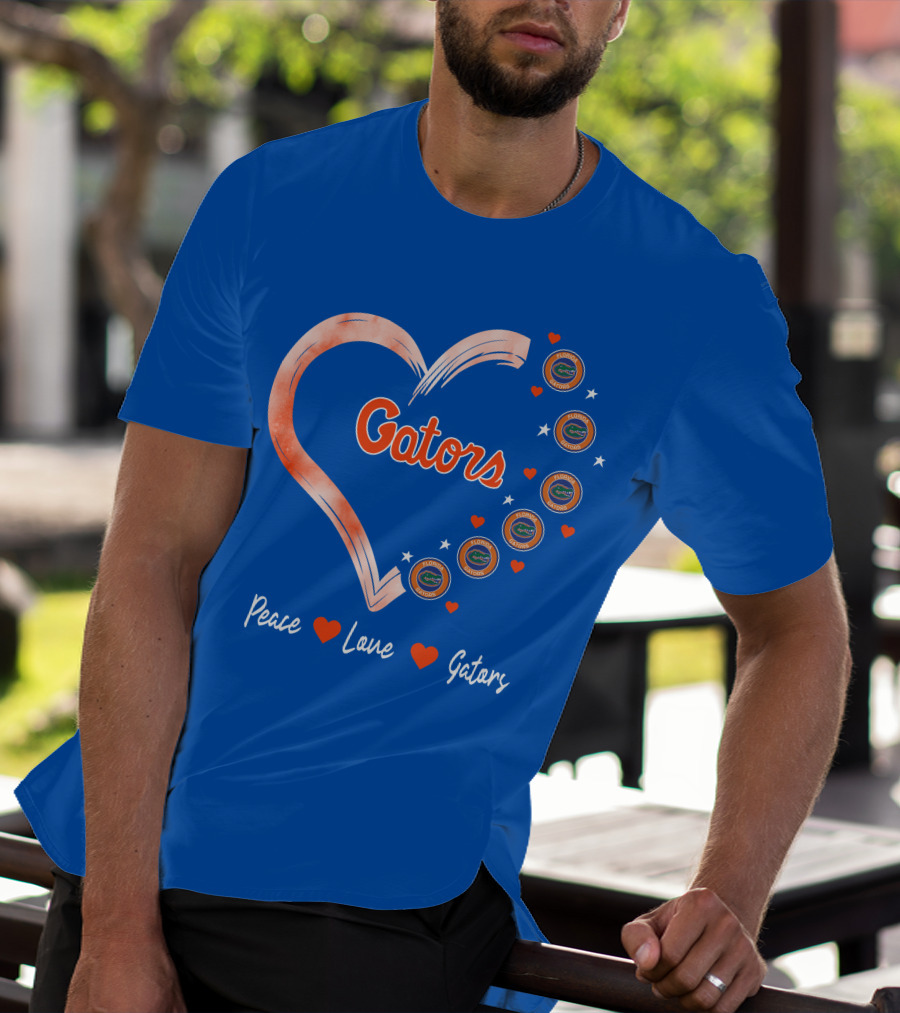 Peace Love Gators Heart Florida Gators T-Shirt
