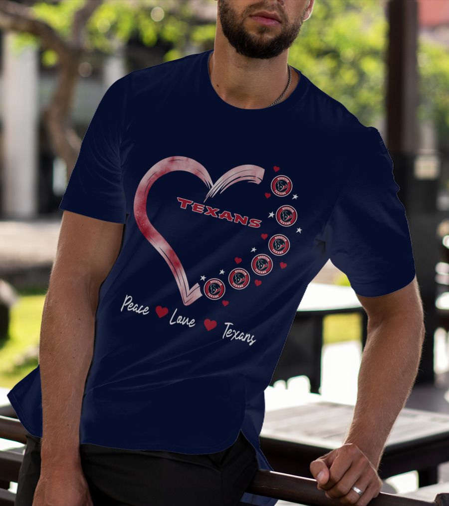 Peace Love Heart Houston Texans T-Shirt