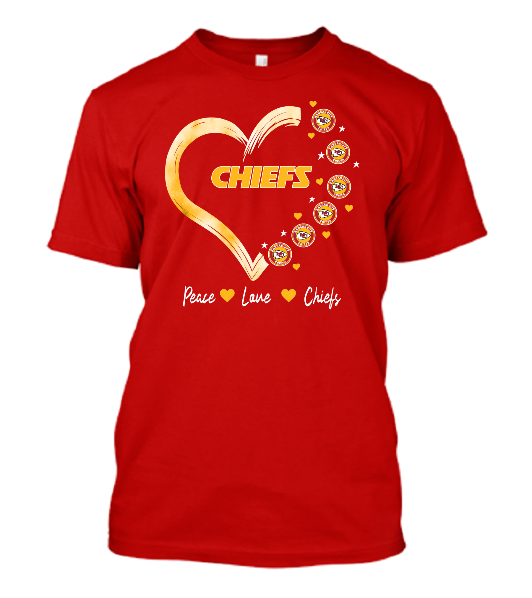 Peace Love Kansas City Chiefs Heart T-Shirt
