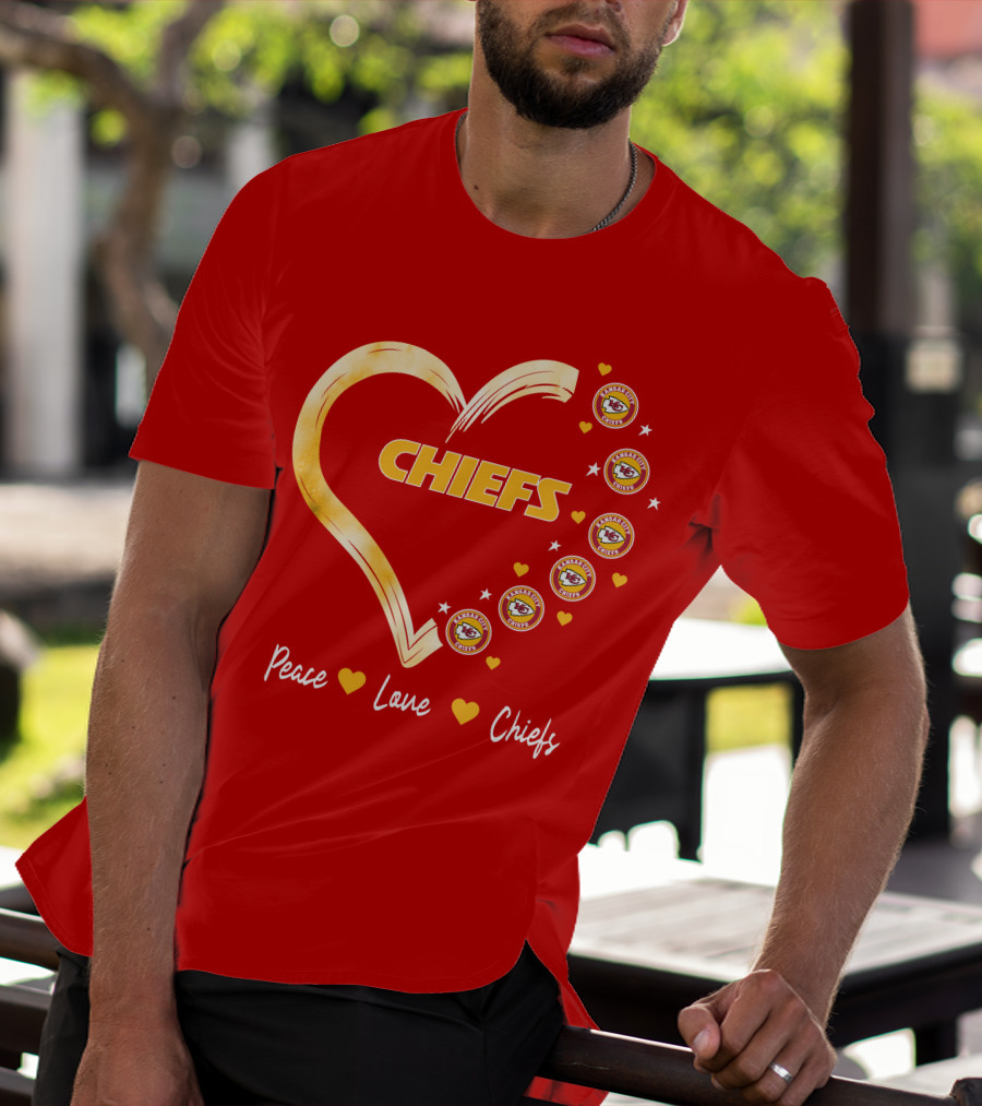 Peace Love Kansas City Chiefs Heart T-Shirt
