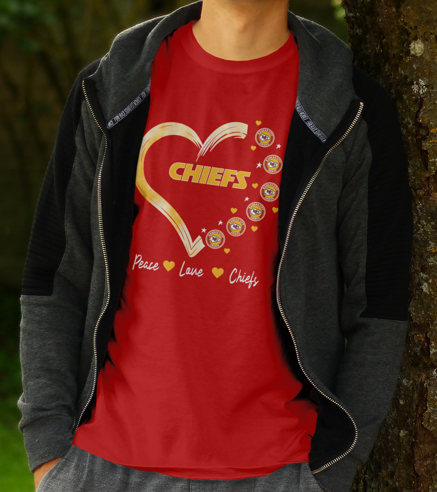 Peace Love Kansas City Chiefs Heart T-Shirt