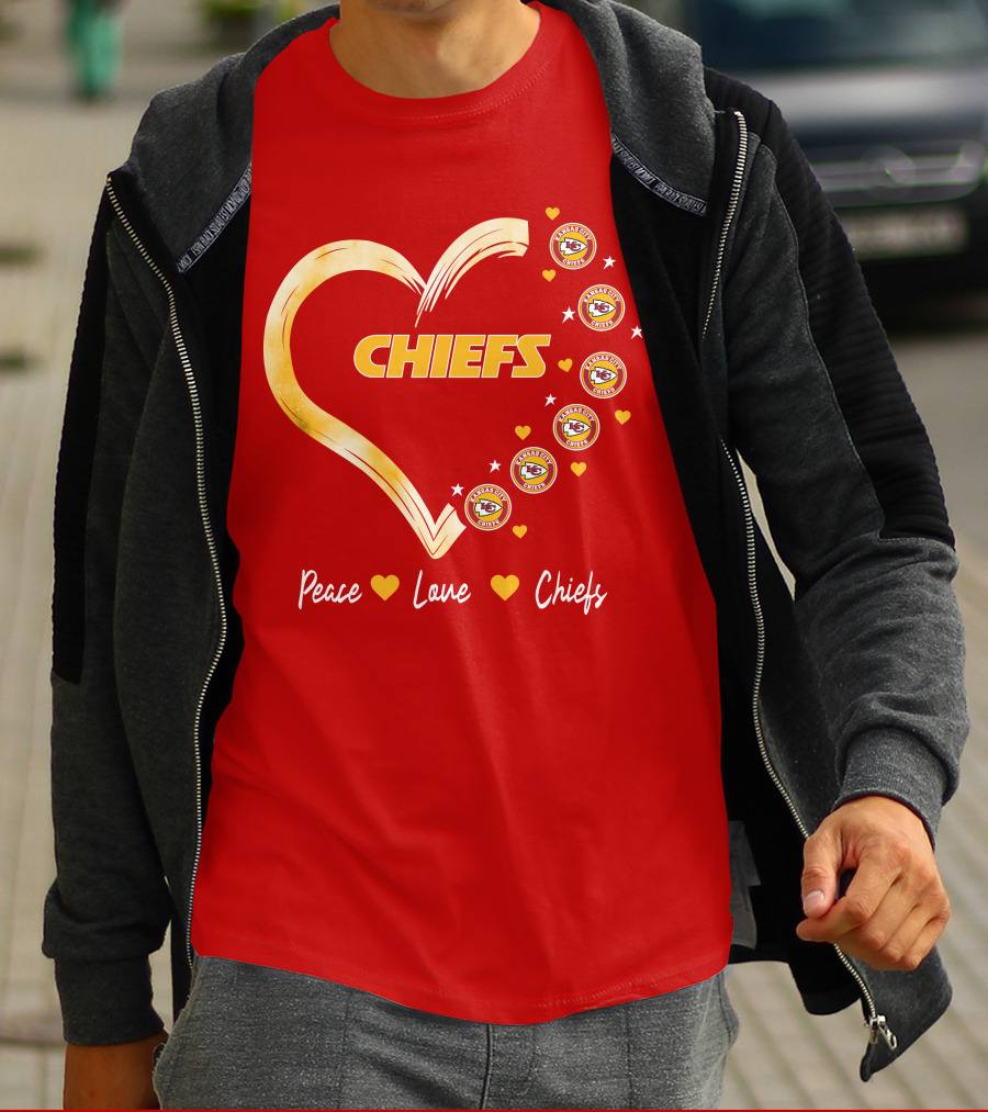 Peace Love Kansas City Chiefs Heart T-Shirt