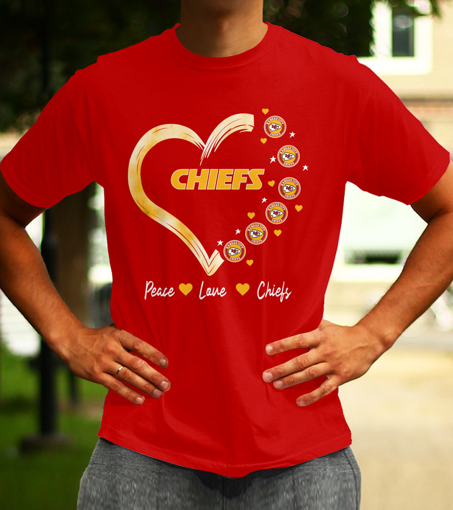 Peace Love Kansas City Chiefs Heart T-Shirt