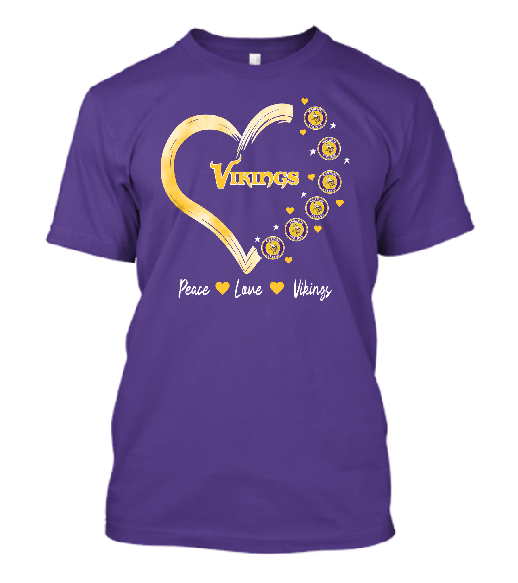 Peace Love Minnesota Vikings Heart T-Shirt