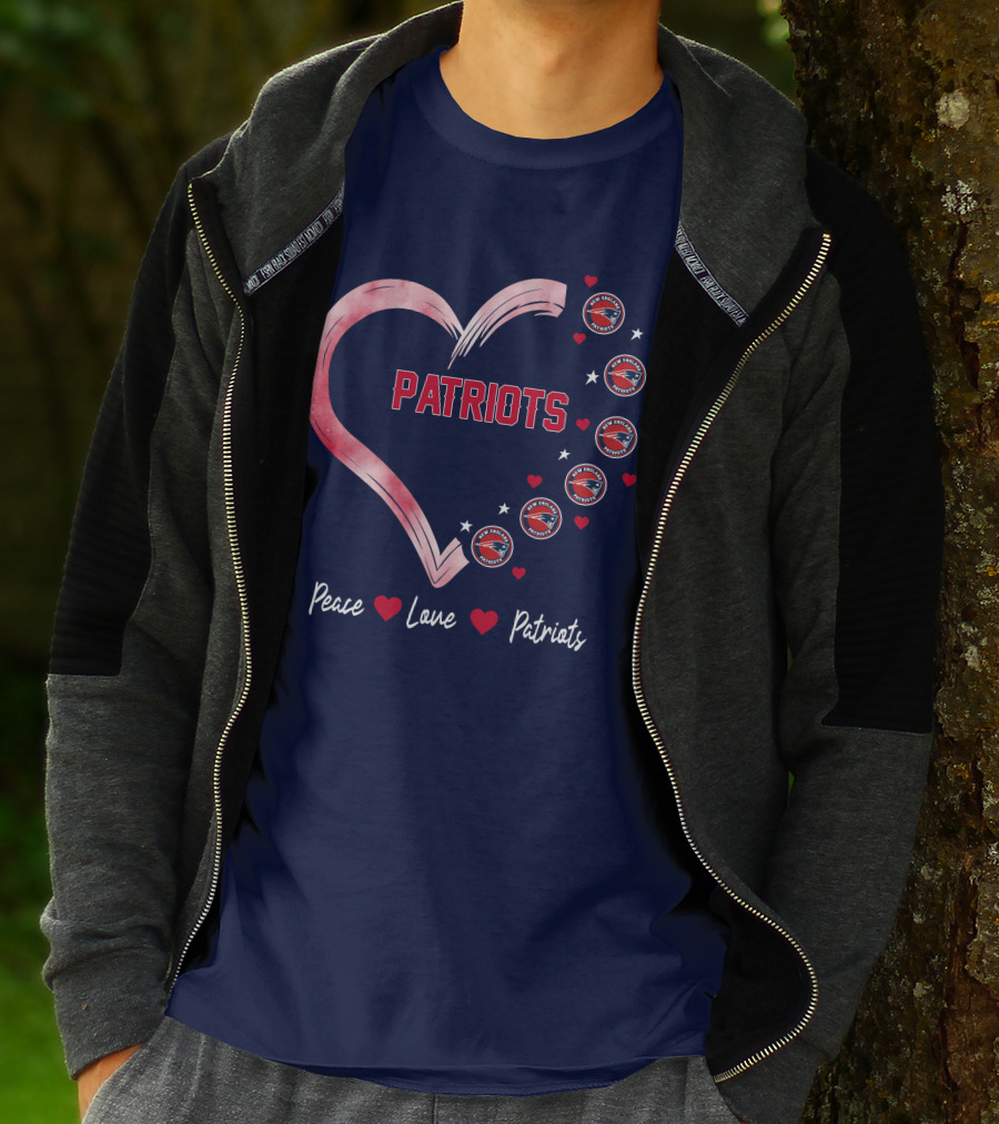 Patriots Peace Love Heart T-Shirt
