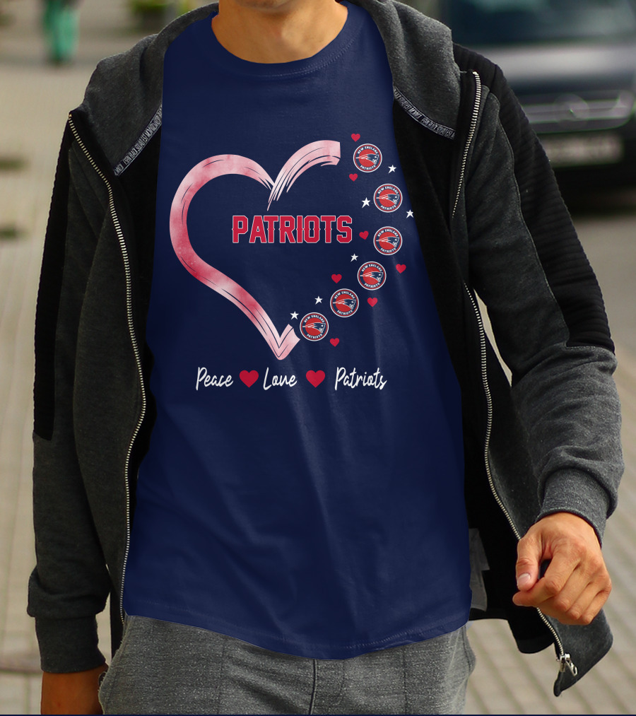 Patriots Peace Love Heart T-Shirt