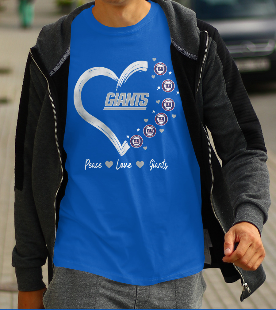 Peace Love Giants New York Giants Heart T-Shirt