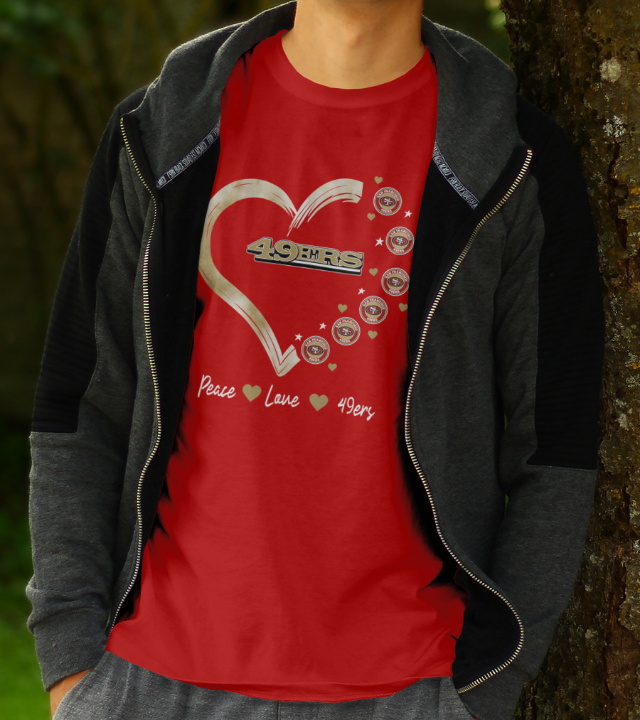 Peace Love Heart San Francisco 49ers Football Team T-Shirt