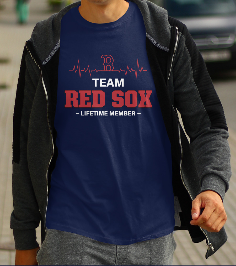 Team Red Sox Lifetime Member עם הדופק Red B T-Shirt