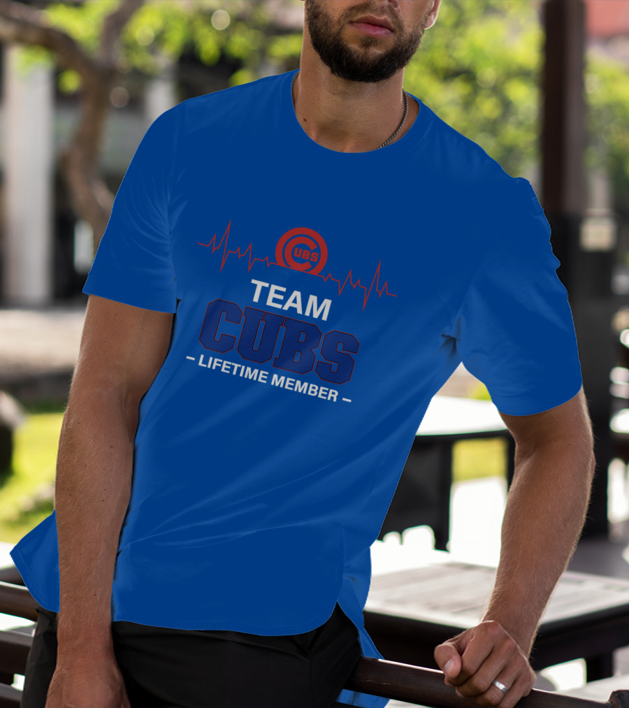 Cubs Team Lifetime Member With Heartbeat T-Shirt