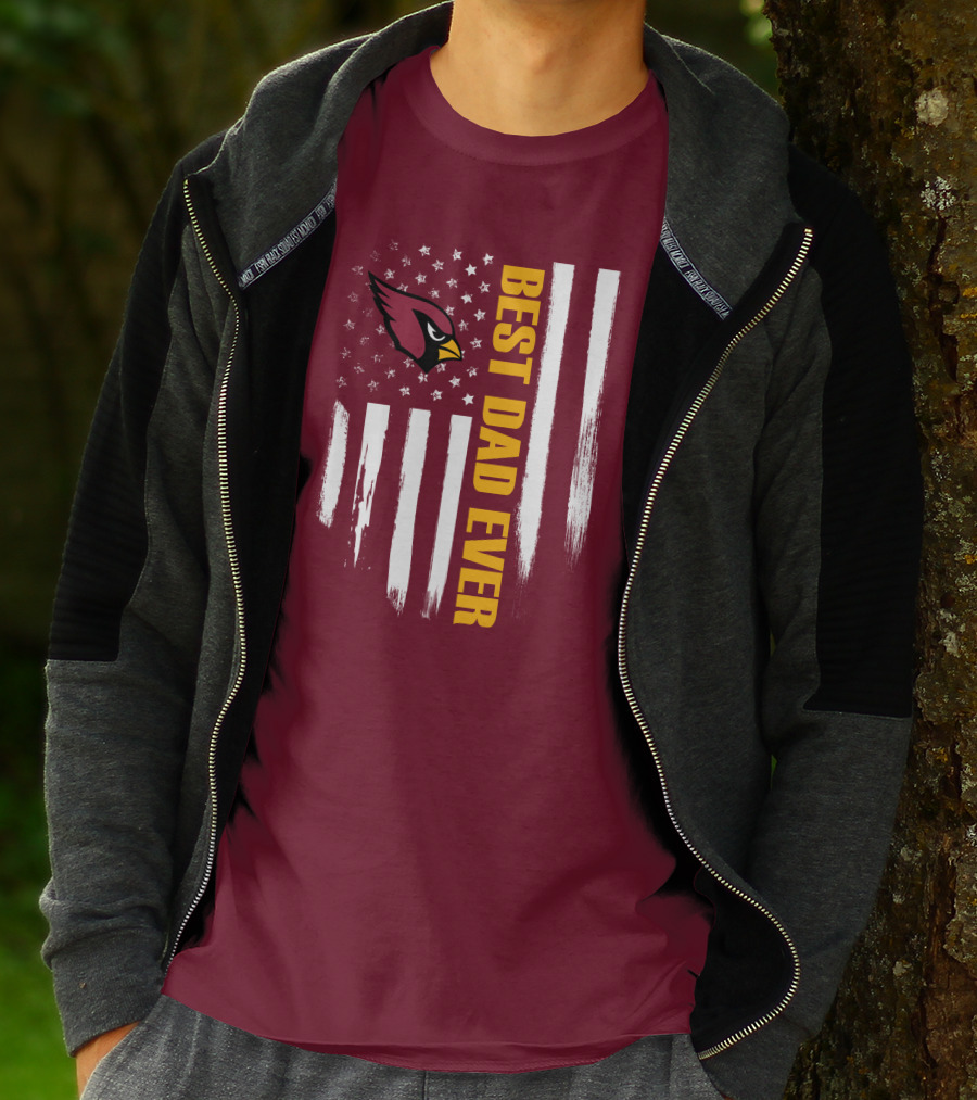 Arizona Cardinals Flag Best Dad Ever T-Shirt