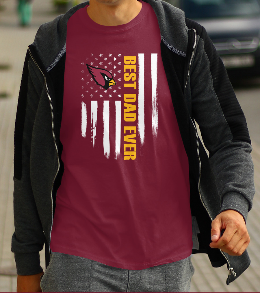 Arizona Cardinals Flag Best Dad Ever T-Shirt