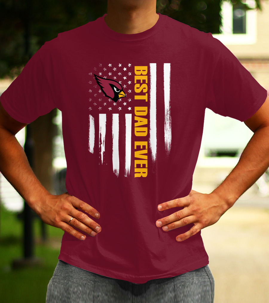 Arizona Cardinals Flag Best Dad Ever T-Shirt