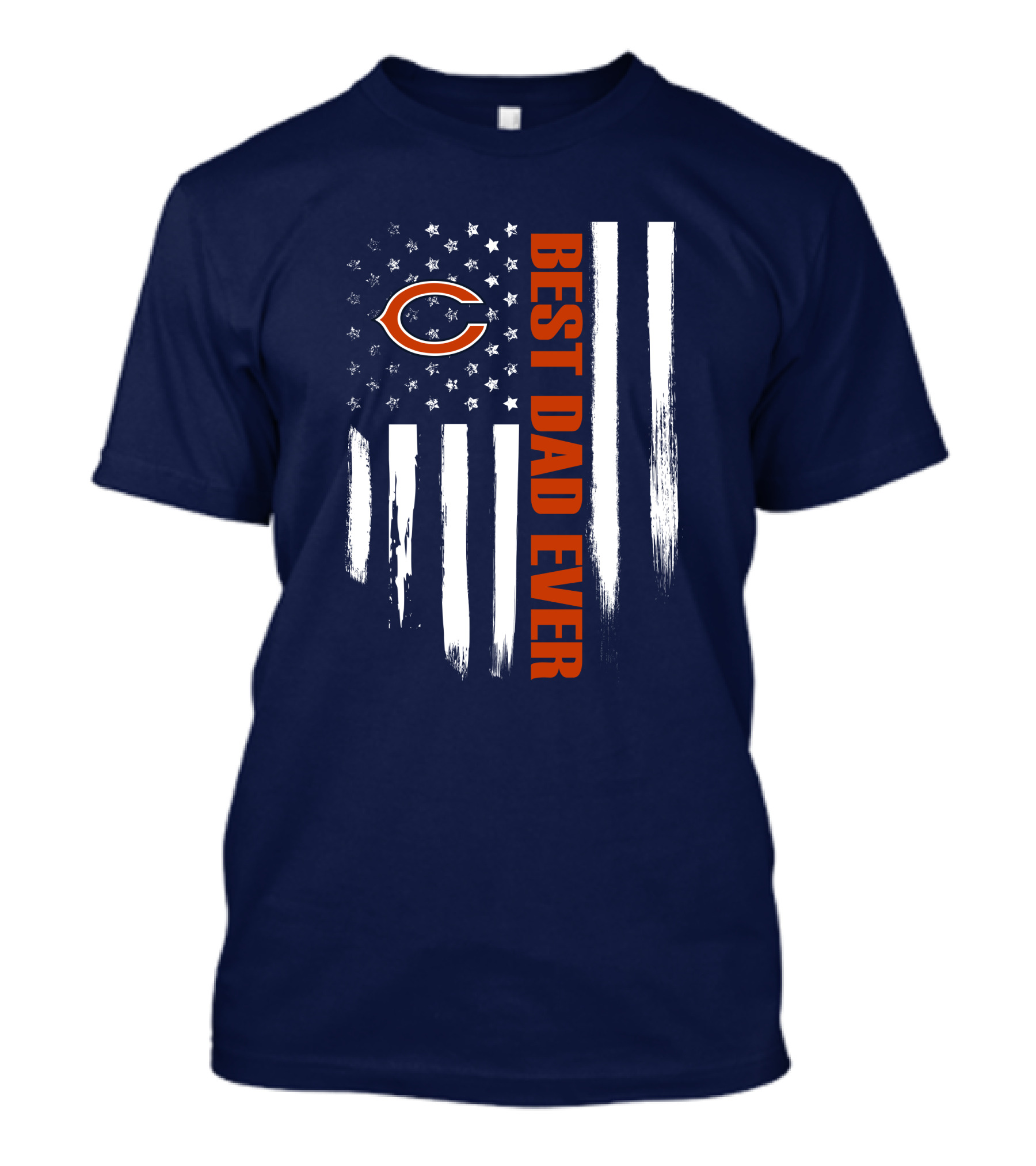 Chicago Bears Best Dad Ever American Flag T-Shirt