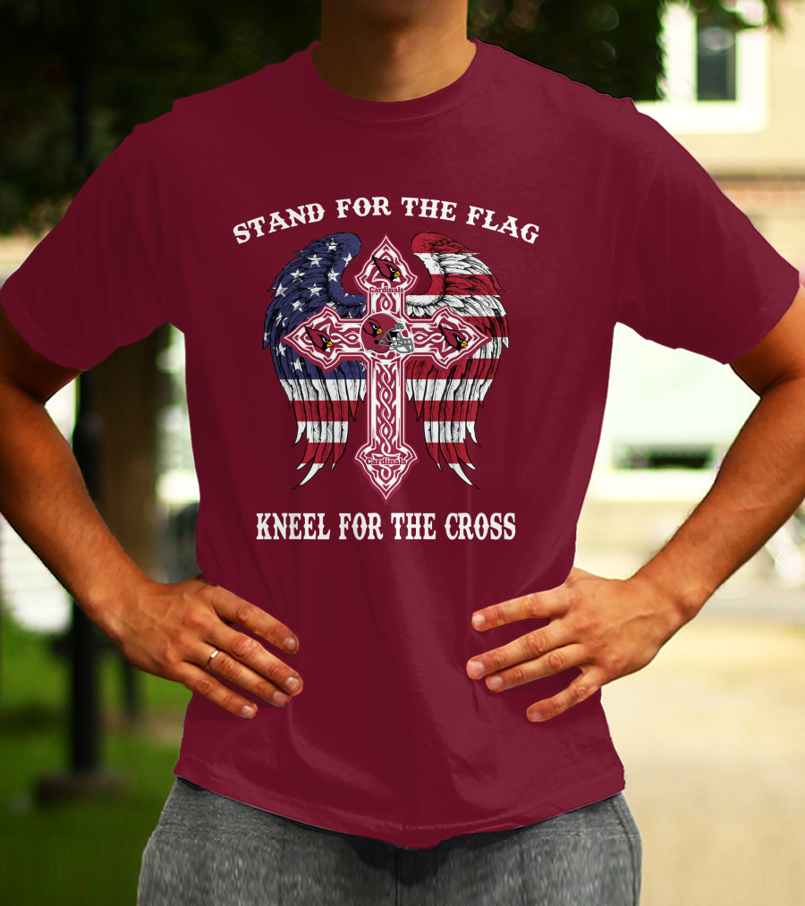 Stand For The Flag Kneel For The Cross Arizona Cardinals Flag Cross T-Shirt