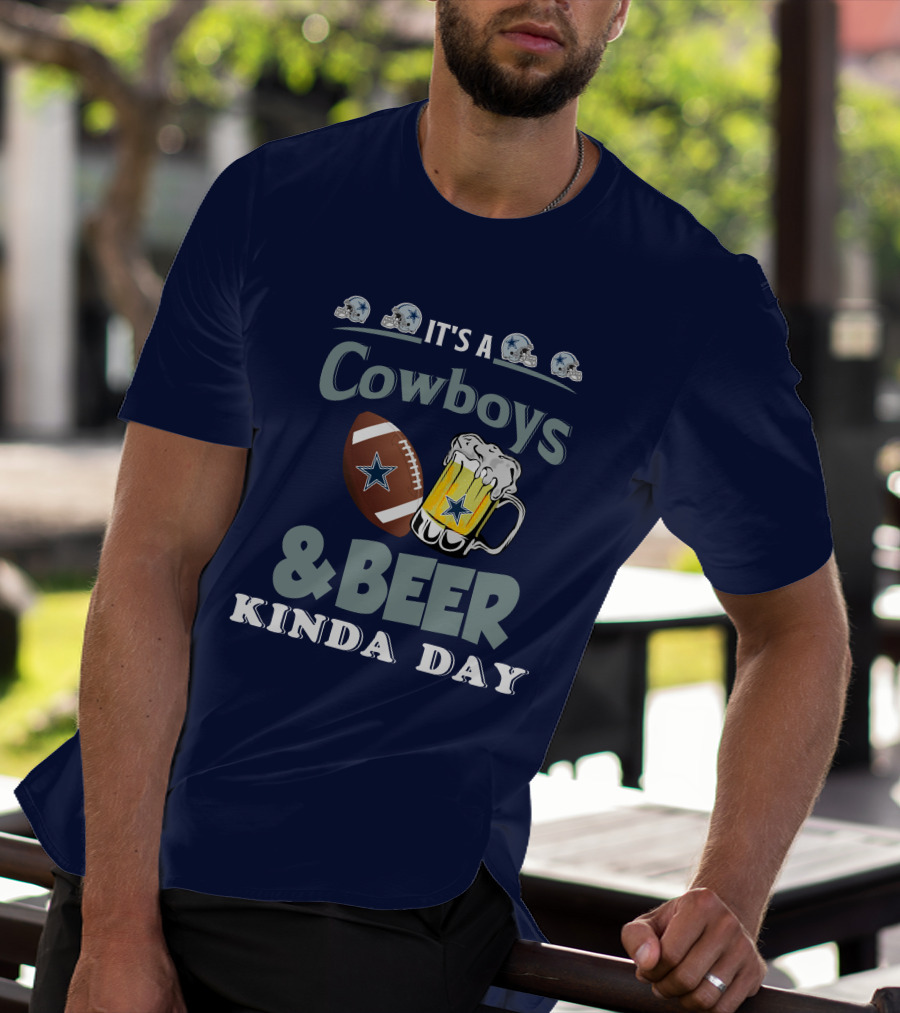 Dallas Cowboys Football Beer Kinda Day Football Helmet Star Mug T-Shirt