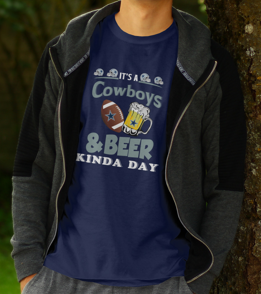 Dallas Cowboys Football Beer Kinda Day Football Helmet Star Mug T-Shirt
