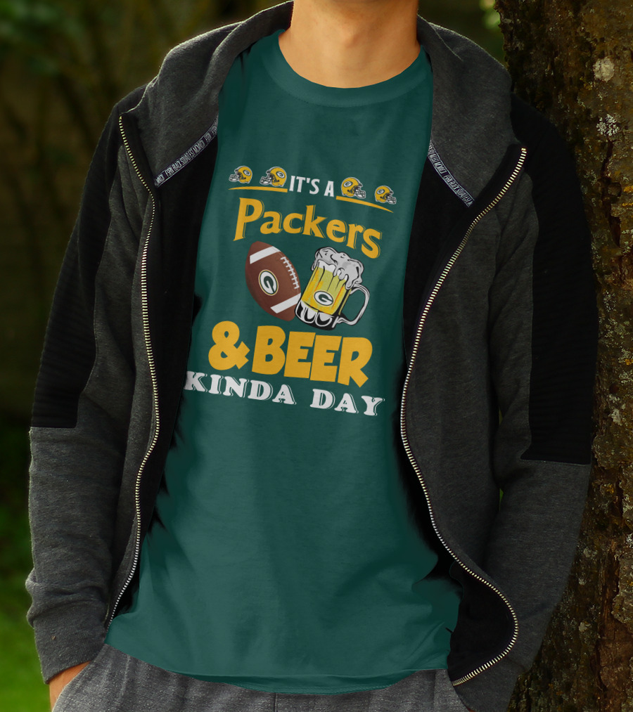Green Bay Packers Football And Beer Kinda Day T-Shirt