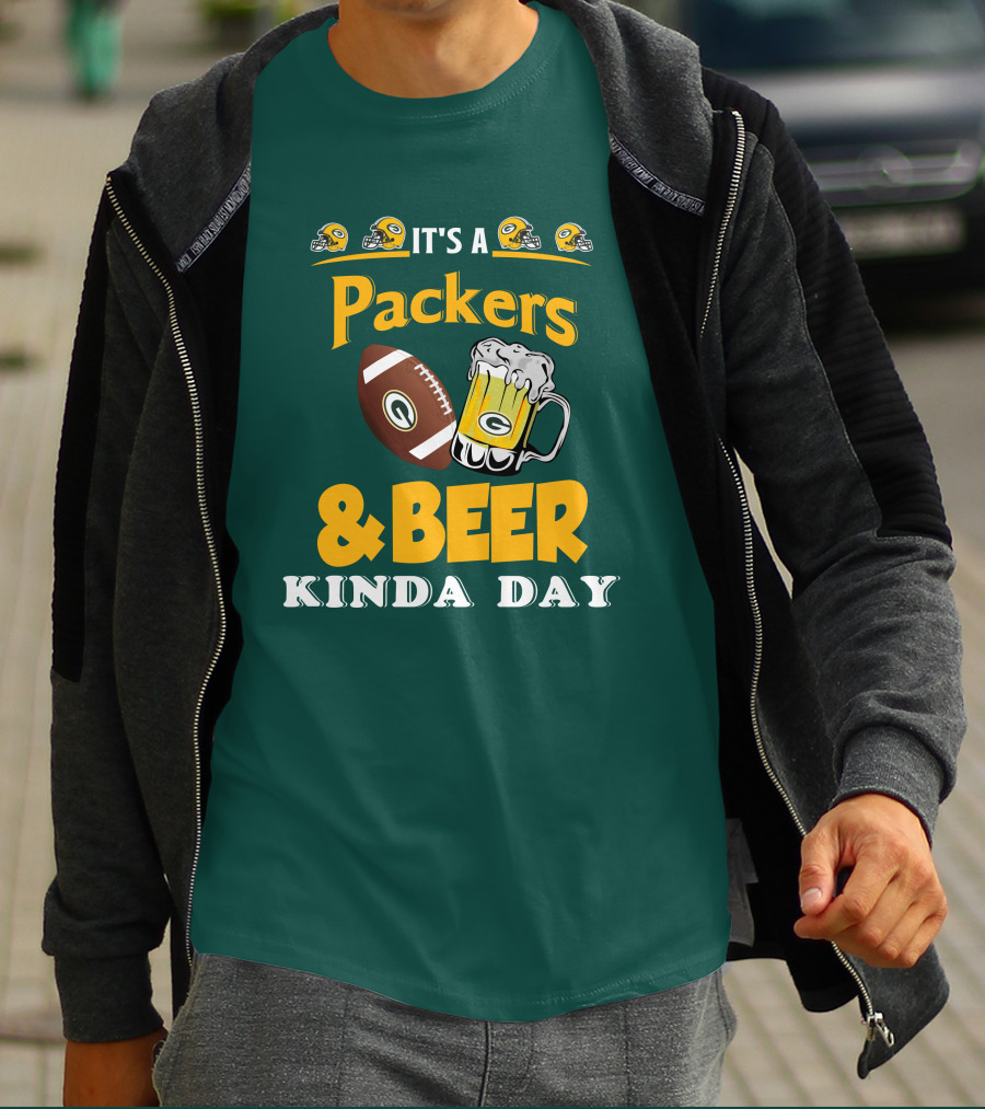 Green Bay Packers Football And Beer Kinda Day T-Shirt