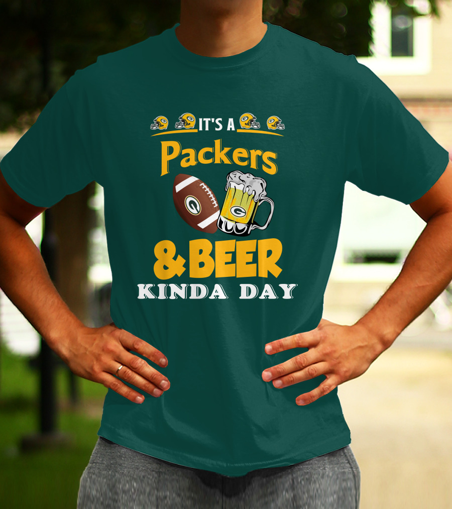 Green Bay Packers Football And Beer Kinda Day T-Shirt
