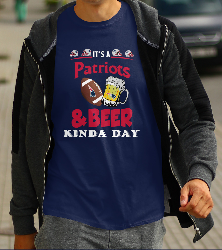 New England Patriots Football And Beer Celebration Day T-Shirt