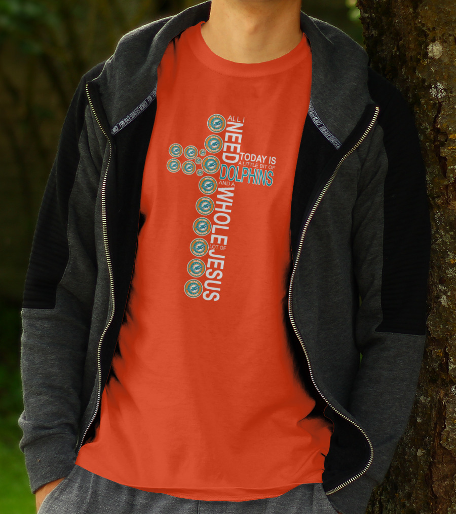 All I Need Today Is A Little Bit Of Dolphins And A Whole Lot Of Jesus T-Shirt