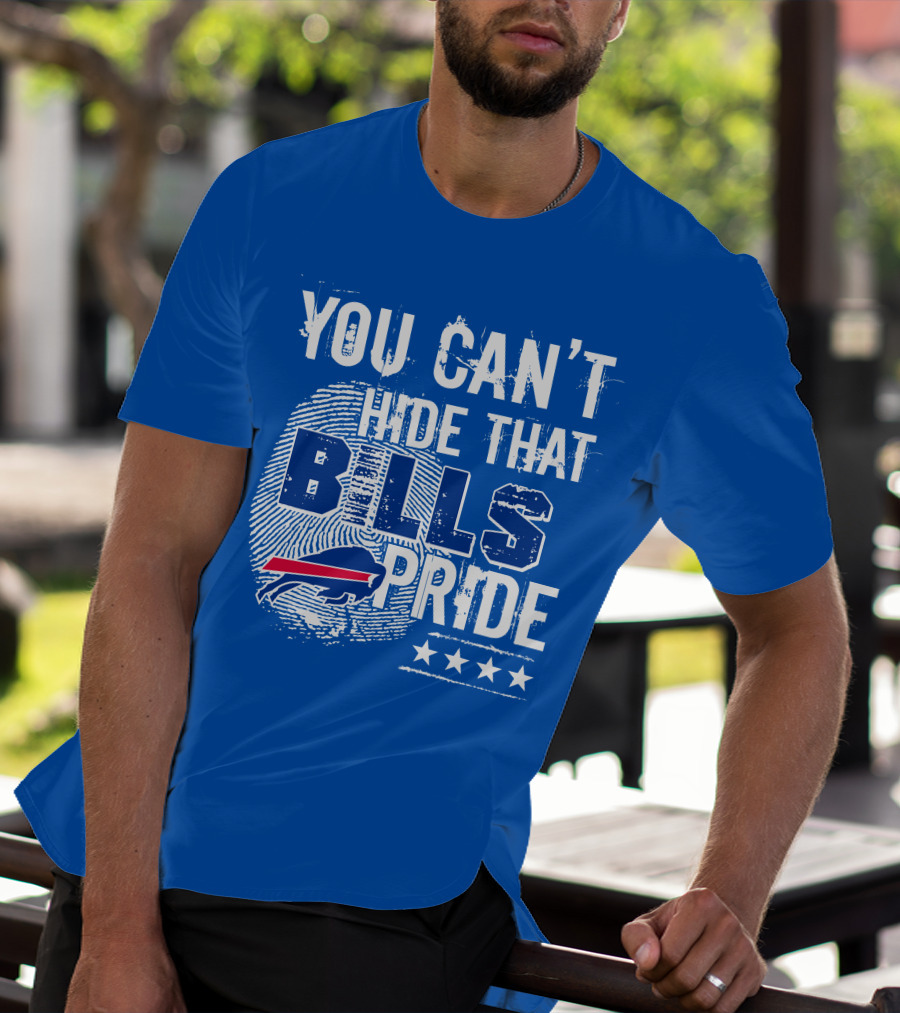 You Can't Hide That Bills Pride Buffalo Bills Logo Fingerprint Stars T-Shirt