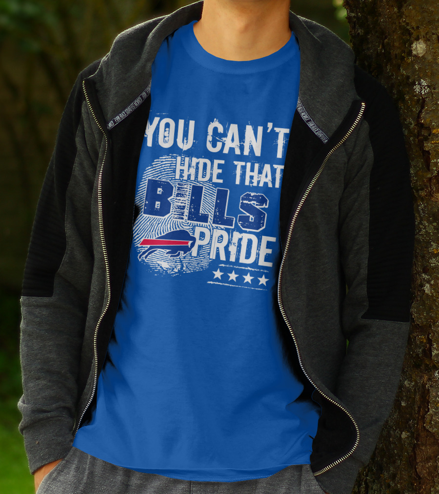 You Can't Hide That Bills Pride Buffalo Bills Logo Fingerprint Stars T-Shirt