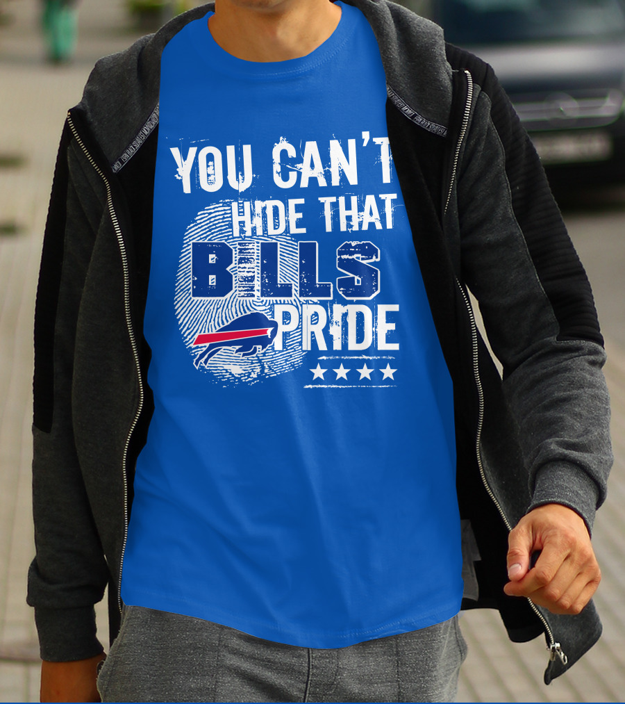 You Can't Hide That Bills Pride Buffalo Bills Logo Fingerprint Stars T-Shirt