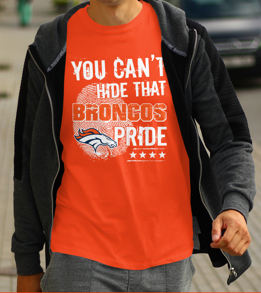 You Can't Hide That Broncos Pride Denver Broncos Logo Stars T-Shirt