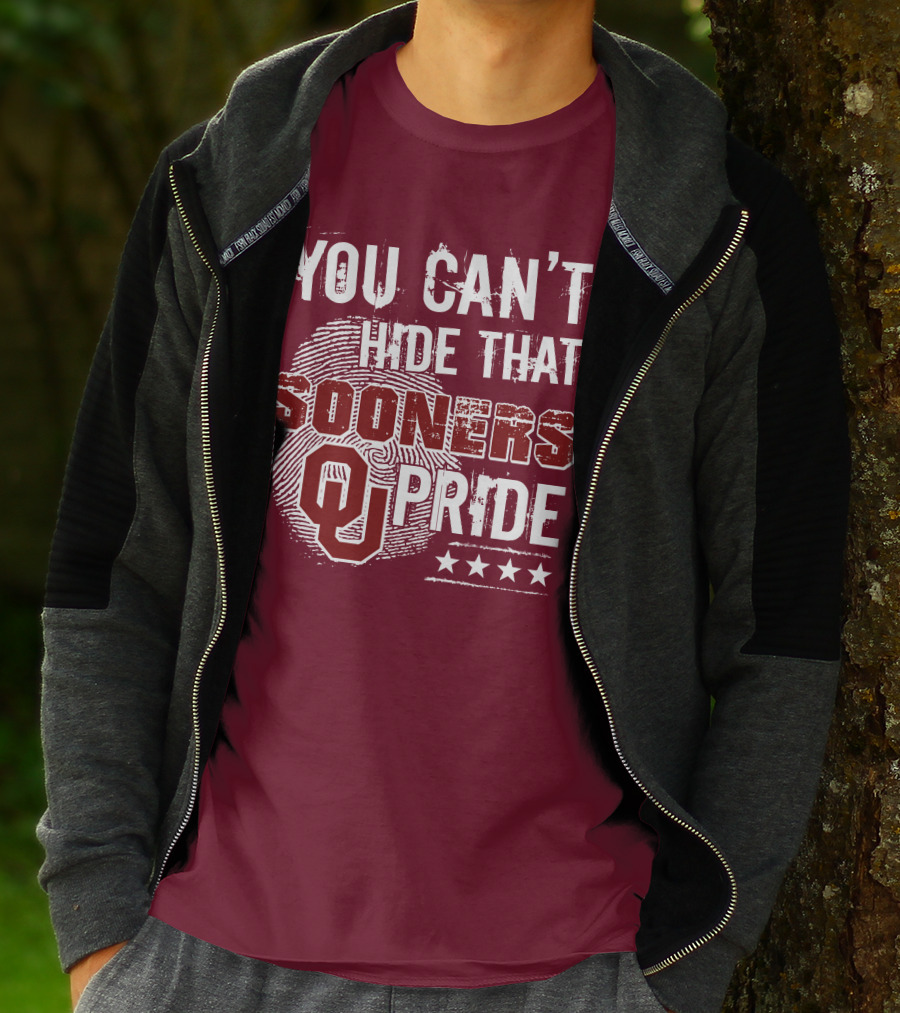 You Can't Hide That Oklahoma Ou Sooners Pride With Fingerprint And Stars T-Shirt