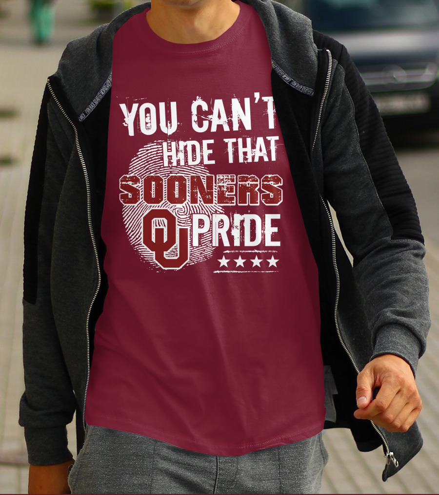 You Can't Hide That Oklahoma Ou Sooners Pride With Fingerprint And Stars T-Shirt