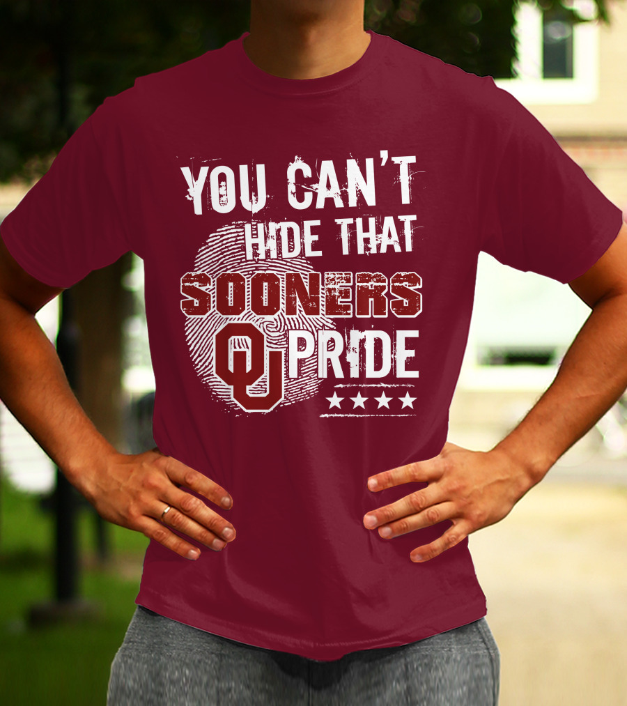 You Can't Hide That Oklahoma Ou Sooners Pride With Fingerprint And Stars T-Shirt