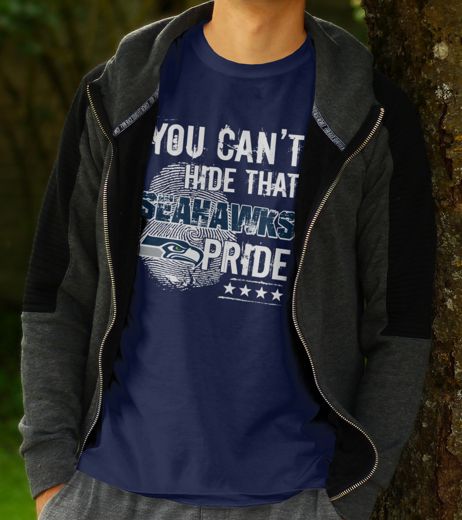 You Can't Hide That Seahawks Pride Seahawks Logo And Stars T-Shirt